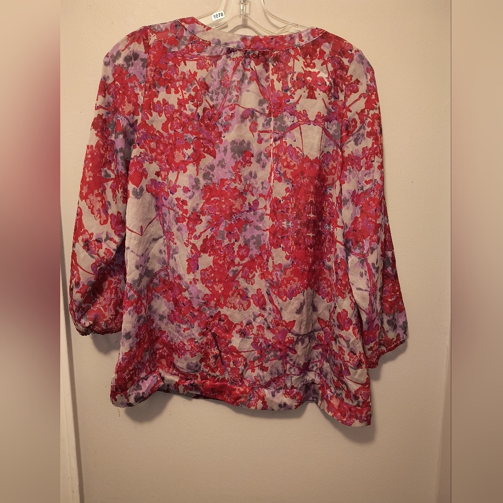 The Limited Vibrant Red and Pink Blouse - Picture 3 of 4